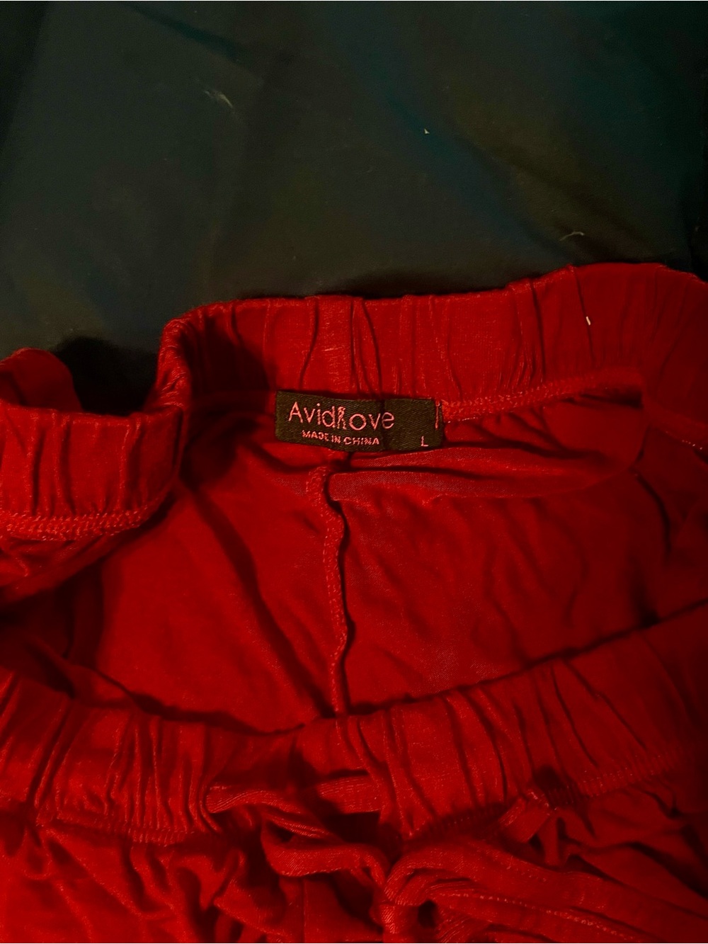 Lace-Trim Sleep Shorts - Red & Black - Picture 4 of 7
